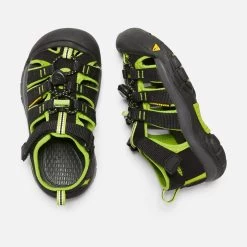 Keen Little Kids' Newport H2 Sandal - Black/Lime Green -Shoe Zone Shop 1009942 PLD PDP