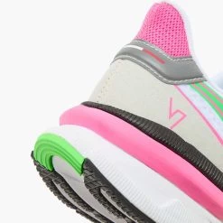 Diadora Women's Atomo V7000 Running Shoe - White/Green Fluo/Pink Fluo -Shoe Zone Shop 101.179068 D0250 25 HR