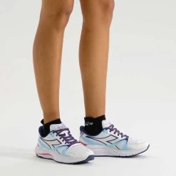 Diadora Women's Mythos Blushield Vortice 8 Running Shoe - White/Blueprint- Regular (B) -Shoe Zone Shop 101.179080 C4127 CV