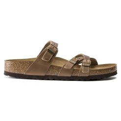 Birkenstock Women's Franca Cork Tobacco Brown Oiled Leather- Regular/Wide -Shoe Zone Shop 1015930 side