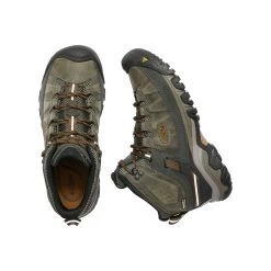 Keen Men's Targhee III Leather Mid Waterproof Hiking Boots - Black Olive/Golden Brown - Regular (D) -Shoe Zone Shop 1017787 PLD large