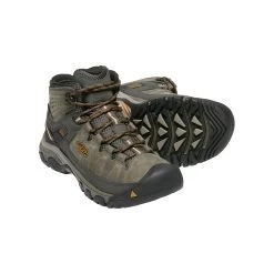 Keen Men's Targhee III Leather Mid Waterproof Hiking Boots - Black Olive/Golden Brown - Regular (D) -Shoe Zone Shop 1017787 PPS large