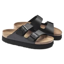 Birkenstock Arizona Platform Vegan - Birko Flor Black- Medium/Narrow -Shoe Zone Shop 1018520 pair