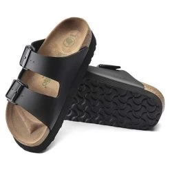 Birkenstock Arizona Platform Vegan - Birko Flor Black- Medium/Narrow -Shoe Zone Shop 1018520 sole