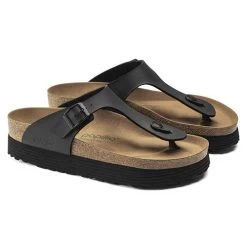 Birkenstock Gizeh Platform Vegan - Birko Flor Black- Regular/Wide 12 Birkenstock Gizeh Platform Vegan - Birko Flor Black- Regular/Wide -Shoe Zone Shop 1018546 pair
