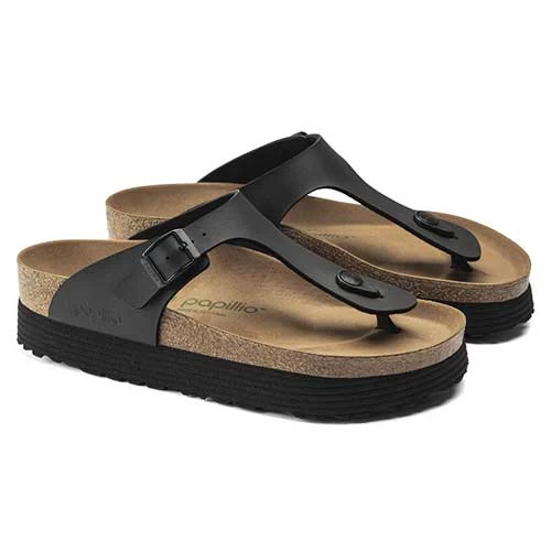 Birkenstock Gizeh Platform Vegan - Birko Flor Black- Regular/Wide 7 Birkenstock Gizeh Platform Vegan - Birko Flor Black- Regular/Wide - Image 5