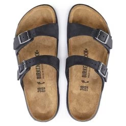 Birkenstock Women's Sierra Oiled Leather Sandal - Black - Regular/Wide -Shoe Zone Shop 1018704 top