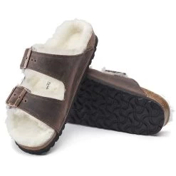 Birkenstock Arizona Shearling Sandal - Habana Natural- Medium/Narrow -Shoe Zone Shop 1021049 sole