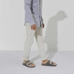 Birkenstock Arizona Shearling Sandals - Iron Natural- Medium/Narrow -Shoe Zone Shop 1021067 f look m