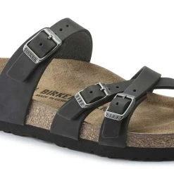 Birkenstock Women's Franca Oiled Leather Sandals- Black- Regular/Wide -Shoe Zone Shop 1021203 detail 1