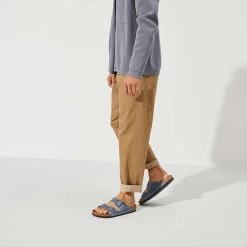 Birkenstock Arizona SFB Oil Leather Sandal - Dusty Blue - Regular/Wide -Shoe Zone Shop 1022477 f look m