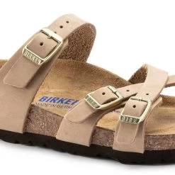 Birkenstock Women's Franca Nubuck Soft Footbed - Sandcastle- Regular/Wide -Shoe Zone Shop 1022956 detail 1