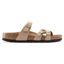 Birkenstock Women's Franca Nubuck Soft Footbed - Sandcastle- Regular/Wide -Shoe Zone Shop 1022956 side