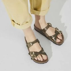 Birkenstock Women's Franca Cork Green Olive Oiled Leather Sandal - Regular/Wide 12 Birkenstock Women's Franca Cork Green Olive Oiled Leather Sandal - Regular/Wide -Shoe Zone Shop 1023310 f closeup f