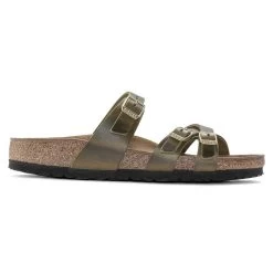 Birkenstock Women's Franca Cork Green Olive Oiled Leather Sandal - Regular/Wide 9 Birkenstock Women's Franca Cork Green Olive Oiled Leather Sandal - Regular/Wide -Shoe Zone Shop 1023310 side