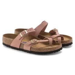 Birkenstock Women's Mayari NuBuck Soft Footbed - Old Rose- Regular/Wide -Shoe Zone Shop 1023964 pair