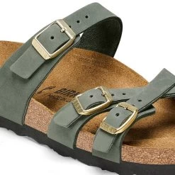 Birkenstock Women's Franca Nubuck Sandal - Thyme - Regular/Wide -Shoe Zone Shop 1025725 detail 1