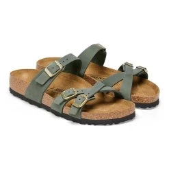 Birkenstock Women's Franca Nubuck Sandal - Thyme - Regular/Wide -Shoe Zone Shop 1025725 pair