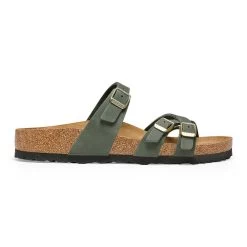 Birkenstock Women's Franca Nubuck Sandal - Thyme - Regular/Wide -Shoe Zone Shop 1025725 side