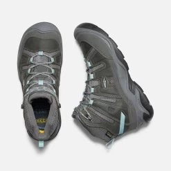 Keen Women's Circadia Mid WP Hiking Boot - Steel Grey/Cloud Blue - Regular (B) -Shoe Zone Shop 1026763 PLD PDP 1