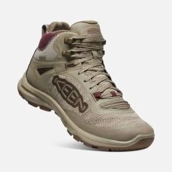 Keen Women's Terradora Flex Mid WP Hiking Boot - Plaza Taupe/Windsor Wine - Regular (B) -Shoe Zone Shop 1026878 3Q PDP