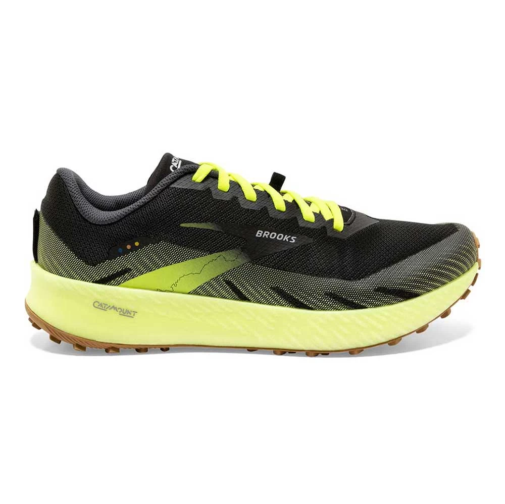 BROOKS Men's Catamount Trail Shoe- Black/Nightlife- Regular (D) 3 BROOKS Men's Catamount Trail Shoe- Black/Nightlife- Regular (D)