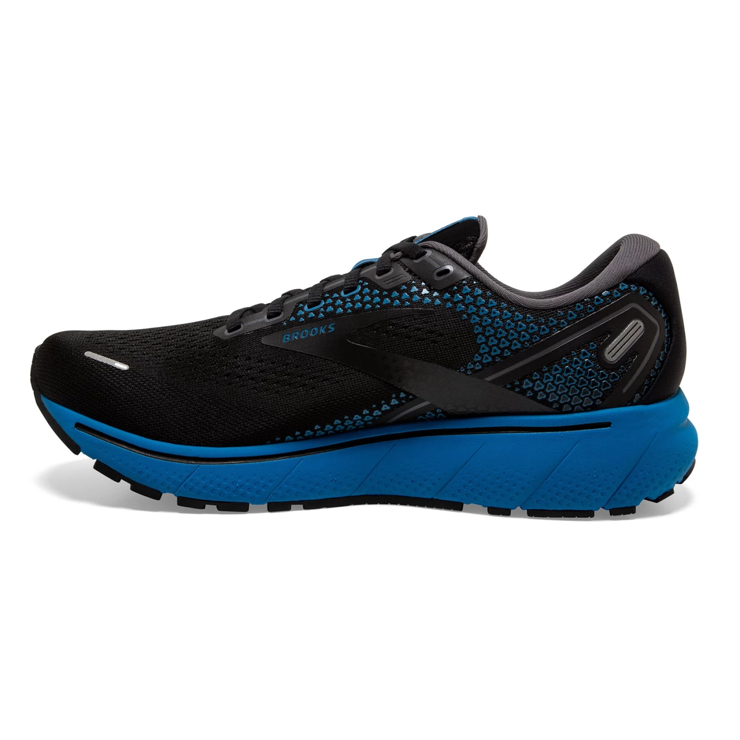 BROOKS Men's Ghost 14 Running Shoe - Black/Blackened Pearl/Blue — Regular (D) 4 BROOKS Men's Ghost 14 Running Shoe - Black/Blackened Pearl/Blue — Regular (D) - Image 2