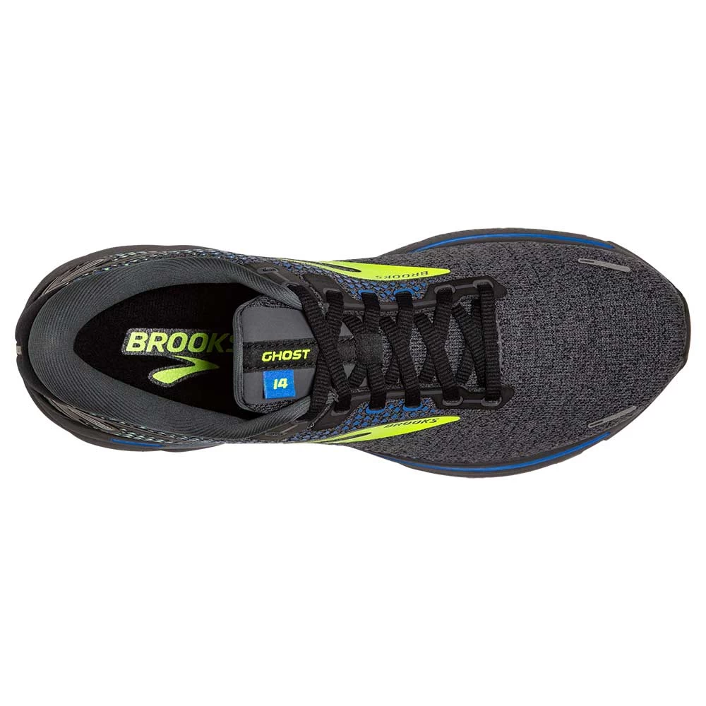 BROOKS Men's Ghost 14 Running Shoe- Black/Blue/Nightlife- Regular (D) 6 BROOKS Men's Ghost 14 Running Shoe- Black/Blue/Nightlife- Regular (D) - Image 4