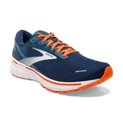 BROOKS Men's Ghost 14 Running Shoe - Titan/Teal/Flame — Regular (D) -Shoe Zone Shop 110369 488 A Ghost 14