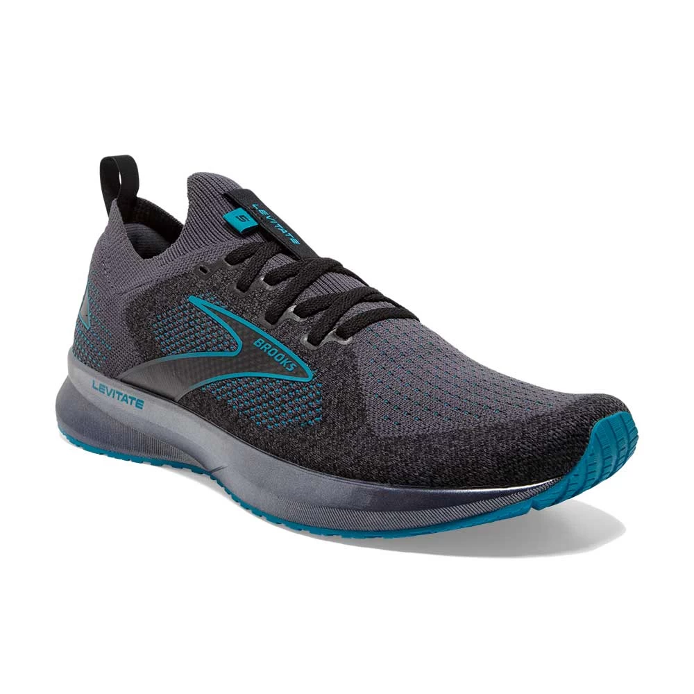 BROOKS Men's Levitate StealthFit 5 Running Shoe- Black/Ebony/Crystal Teal- Regular (D) 4 BROOKS Men's Levitate StealthFit 5 Running Shoe- Black/Ebony/Crystal Teal- Regular (D) - Image 2