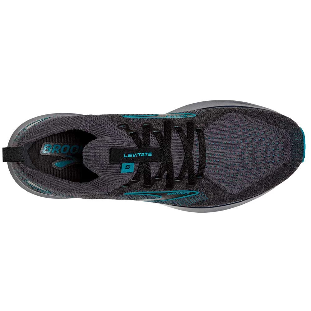 BROOKS Men's Levitate StealthFit 5 Running Shoe- Black/Ebony/Crystal Teal- Regular (D) 7 BROOKS Men's Levitate StealthFit 5 Running Shoe- Black/Ebony/Crystal Teal- Regular (D) - Image 5