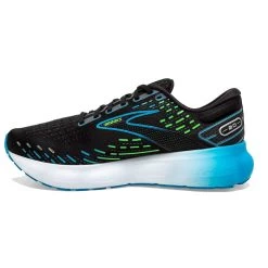 BROOKS Men's Glycerin 20 Running Shoe- Black/Hawaiian Ocean/Green - Regular (D) -Shoe Zone Shop 110382 006 M Glycerin 20