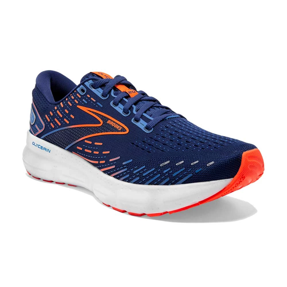 BROOKS Men's Glycerin 20 Running Shoe- Blue Depths/Palace Blue/Orange- Wide (2E) 4 BROOKS Men's Glycerin 20 Running Shoe- Blue Depths/Palace Blue/Orange- Wide (2E) - Image 2