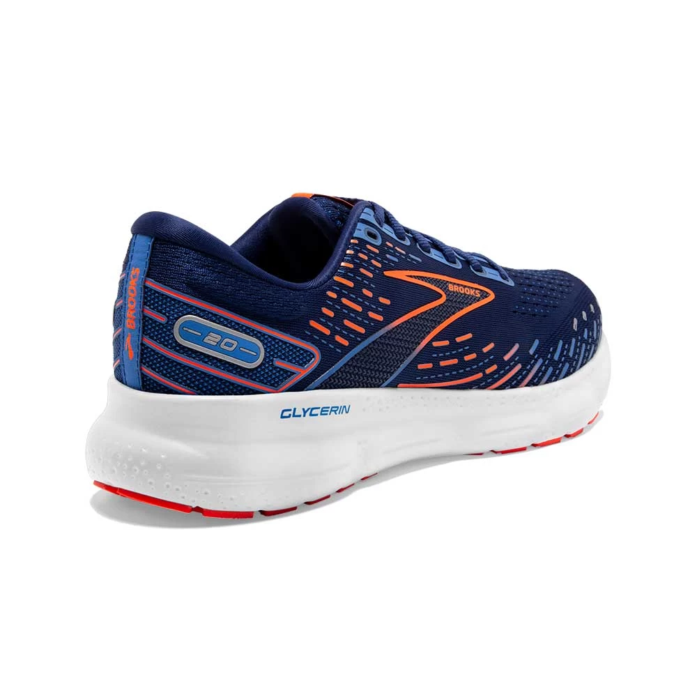 BROOKS Men's Glycerin 20 Running Shoe- Blue Depths/Palace Blue/Orange- Wide (2E) 5 BROOKS Men's Glycerin 20 Running Shoe- Blue Depths/Palace Blue/Orange- Wide (2E) - Image 3