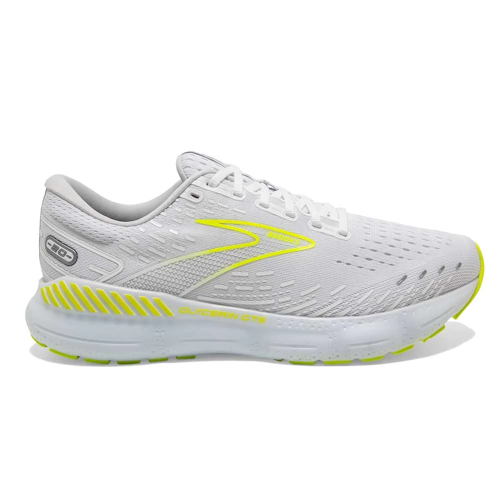 BROOKS Men's Glycerin GTS 20 Running Shoe- White/Nightlife- Regular (D) 3 BROOKS Men's Glycerin GTS 20 Running Shoe- White/Nightlife- Regular (D)