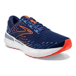 BROOKS Men's Glycerin GTS 20 Running Shoe - Blue Depths/Palace Blue/Orange - Wide (2E) -Shoe Zone Shop 110383 444 A Glycerin GTS 20