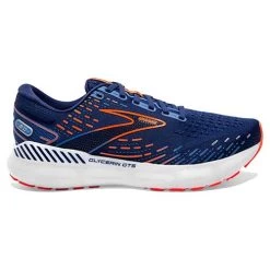 BROOKS Men's Glycerin GTS 20 Running Shoe - Blue Depths/Palace Blue/Orange - Wide (2E)