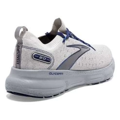 BROOKS Men's Glycerin StealthFit 20 Running Shoe - Oyster/Alloy/Blue Depths - Regular (D) -Shoe Zone Shop 110384 081 H Glycerin StealthFit 20