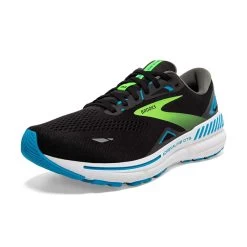 BROOKS Men's Adrenaline GTS 23 Running Shoe - Black/Hawaiian Ocean/Green- Regular (D) -Shoe Zone Shop 110391 006 Z Adrenaline GTS 23