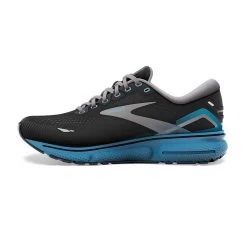 BROOKS Men's Ghost 15 Running Shoe- Black/Blackened Pearl/Blue- Regular (D) -Shoe Zone Shop 110393 056 M Ghost 15