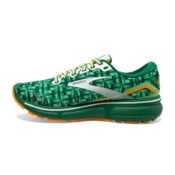 BROOKS Men's Ghost 15 Run Lucky Running Shoe- Green/White/Orange- Regular (D) -Shoe Zone Shop 110393 371 M Ghost 15