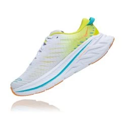 Hoka Men's Bondi X Running Shoe - White/Evening Primrose - Regular (D) -Shoe Zone Shop 1113512 WEPR 4 1
