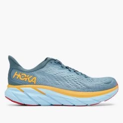 Hoka Men's Clifton 8 Running Shoe- Goblin Blue/Mountain Spring— Regular (D) -Shoe Zone Shop 1119393 GBMS 7