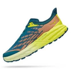 Hoka Men's Speedgoat 5 Trail Shoes - Blue Coral/Evening Primrose - Regular (D) -Shoe Zone Shop 1123157 BCEP 4