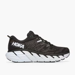 Hoka Men's Gaviota 4 - Black/White - Wide (2E) -Shoe Zone Shop 1123198 BWHT 7