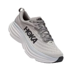 Hoka Men's Bondi 8 Running Shoes- Sharkskin/Harbor Mist- Regular (D) -Shoe Zone Shop 1123202 SHMS 1