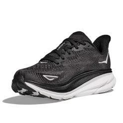 Hoka Men's Clifton 9 Running Shoe - Black/White -Shoe Zone Shop 1127895 BWHT 3