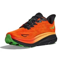 Hoka Men's Clifton 9 Running Shoe- Flame/Vibrant Orange - Regular (D) -Shoe Zone Shop 1127895 FVOR 3
