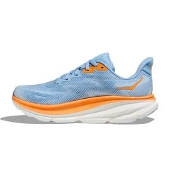 Hoka Women's Clifton 9 Running Shoe - Airy Blue/Ice Water - Wide (D) -Shoe Zone Shop 1127896 ABIW 8