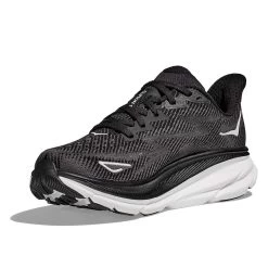 Hoka Men's Clifton 9 Running Shoe- Black/White - Wide (2E) -Shoe Zone Shop 1127896 BWHT 3 ab7b67c5 df39 471f 9632 37f3075f54dc